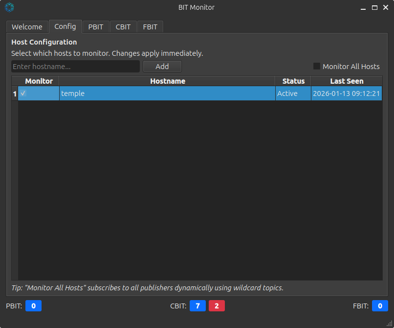 Config Tab with Selection