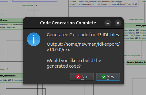 Bohemian Code Generation Dialog