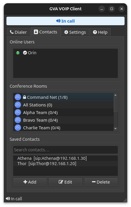 VoIP Client Contacts